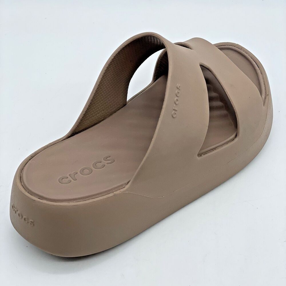 Crocs Getaway Platform H-Strap Sandals Women's 6 Taupe Casual Open Toe Comfort - Picture 3 of 16
